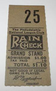 1933 Phillies Logo - 1933 Philadelphia Phillies Baseball Ticket Stub Baker Bowl Ballpark ...