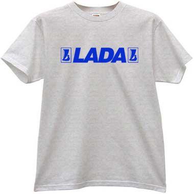 Old Lada Logo - LADA Russian Car With Old Logo T Shirt In Gray Moto Russian T