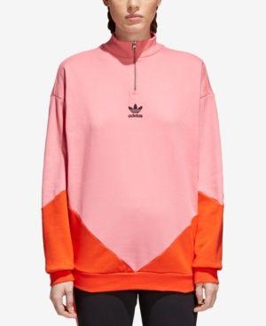 Pink Colorado Logo - Adidas Originals Colorado Paneled Half Zip Sweatshirt In Pink