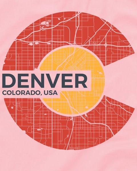 Pink Colorado Logo - Vintage Denver Colorado Logo T Shirt