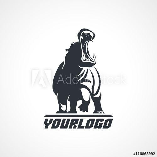 Hippopotamus Logo - hippopotamus logo on white background - Buy this stock vector and ...