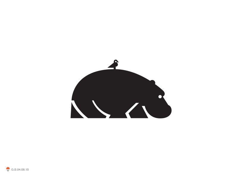 Hippopotamus Logo - Hippo With Bird | Icons, Logos & Badges / Illustrations | Pinterest ...