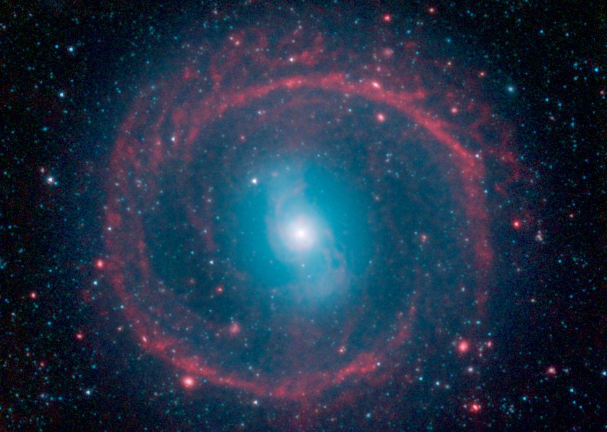 Space with Blue Red Circle Logo - Galactic Wheel of Life Shines in Infrared | International Space ...