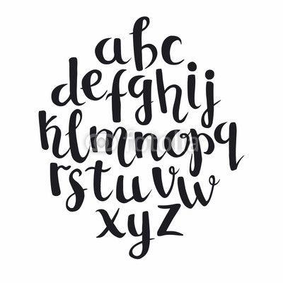 Black ABC Circle Logo - Calligraphic vector font, hand drawn. Modern abc calligraphy. Black ...