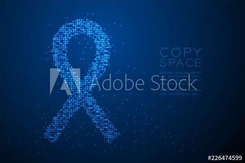 Space with Blue Red Circle Logo - Abstract Geometric Bokeh circle dot pixel pattern HIV Red ribbon ...