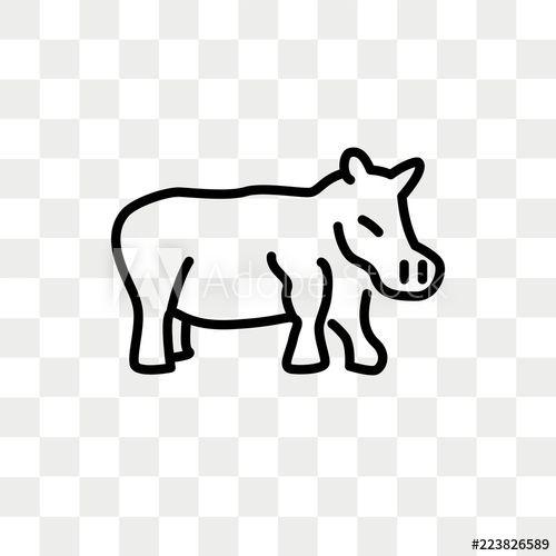 Hippopotamus Logo - Hippopotamus vector icon isolated on transparent background ...