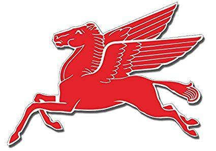 Mobil Oil Horse Logo - Motor Oil And Gas Large Mobil Pegasus Flying Horse Steel