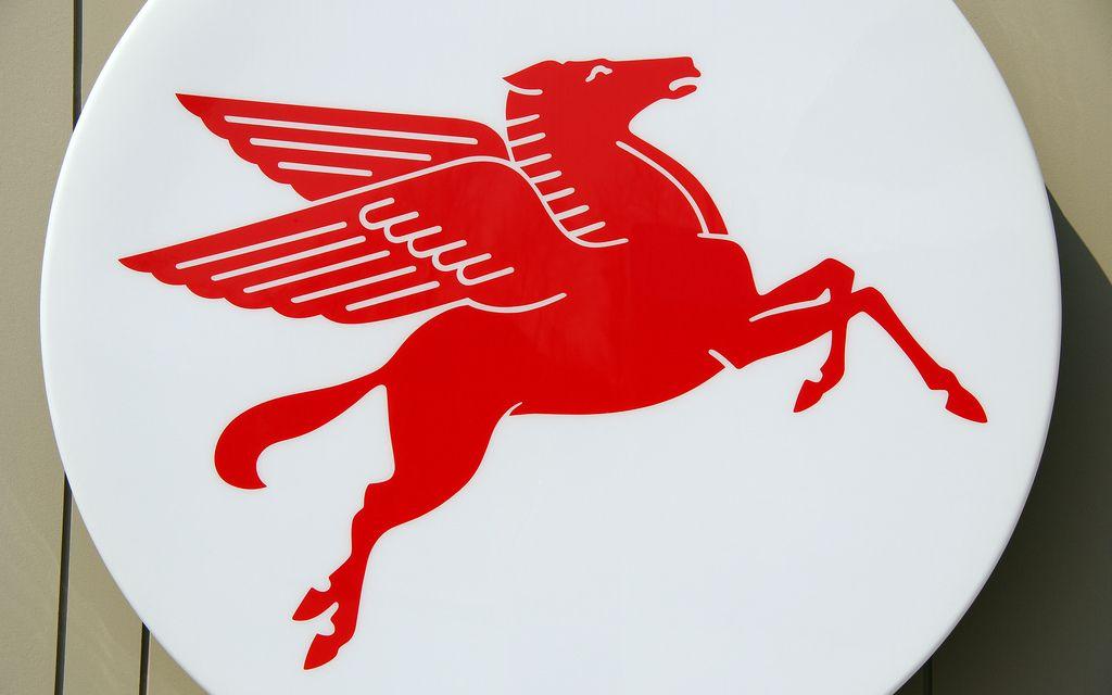 Mobil Oil Horse Logo - Standard Oil And Mobil Pegasus Flying Red Horse | One of the… | Flickr