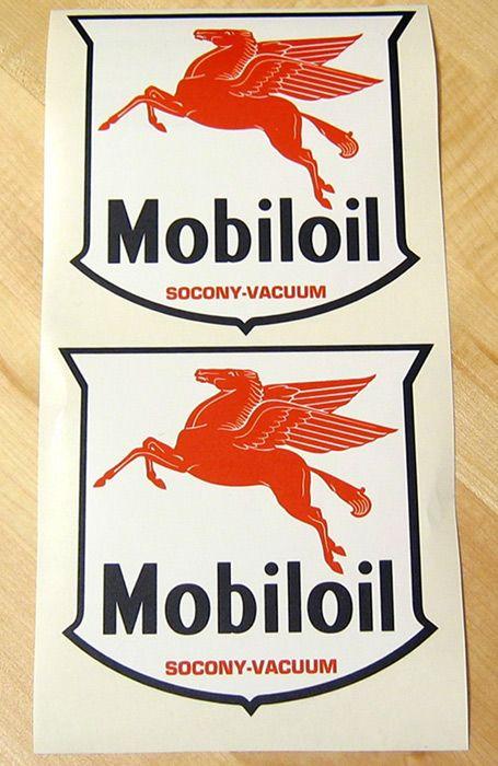 Mobil Oil Horse Logo - Pegasus MobilOil Gas Logo Decals Stickers Emblems ― Vipselling Graphics