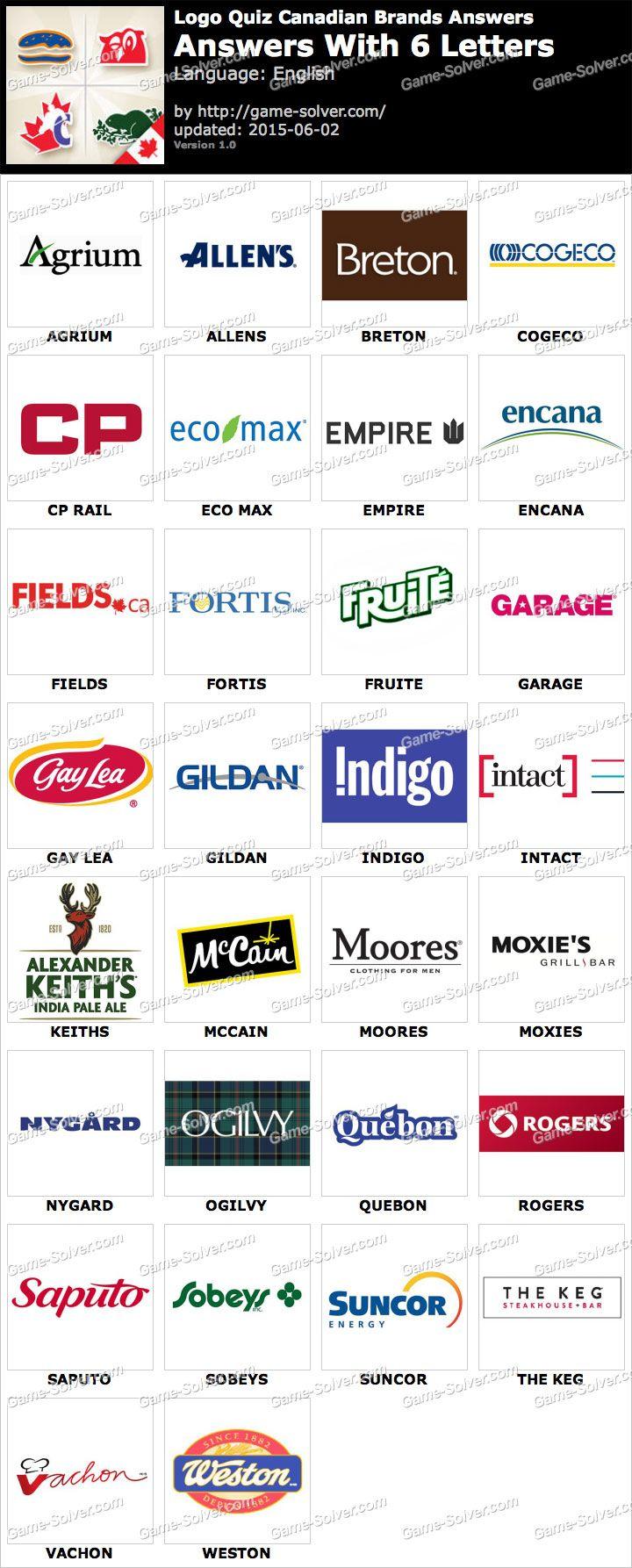 6 Letter Logo - Logo Quiz Canadian Brands with 6 Letters