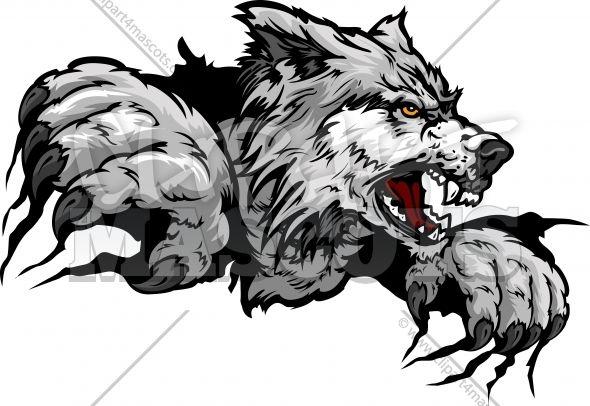 Tearing Logo - Wolf Claws Graphic Vector Logo