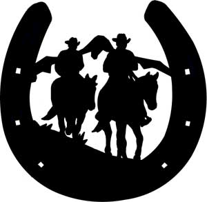 Two Horseshoe Logo - Horseshoe w/ Cowboys Decal - Custom Wall Graphics