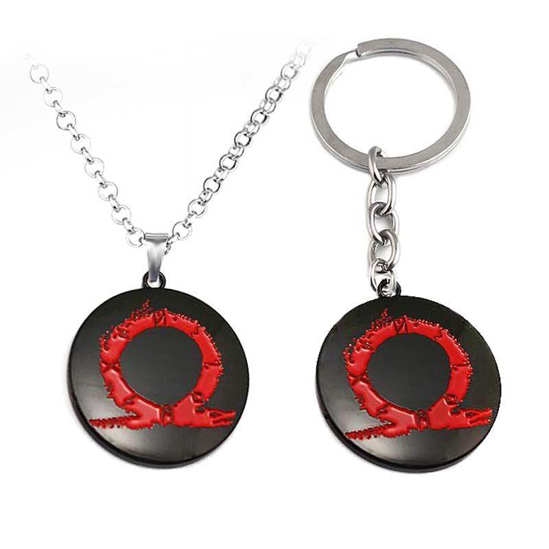 Two Horseshoe Logo - SC Game Jewelry God war 4 Kratos Keychains Game Logo Red Horseshoe