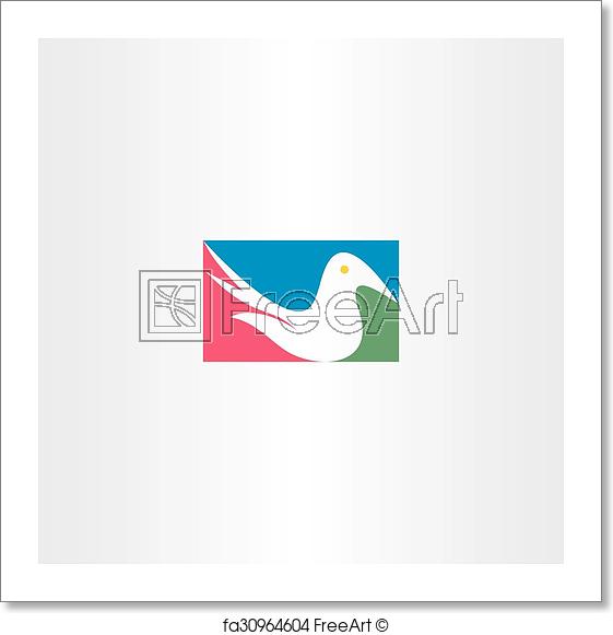 White Dove Logo - Free art print of White dove logo vector icon design. White dove