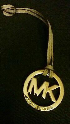 MK Gold Logo - MICHAEL KORS GOLD MK Logo Purse Charm KEY FOB Pink Tulip Saffiano ...