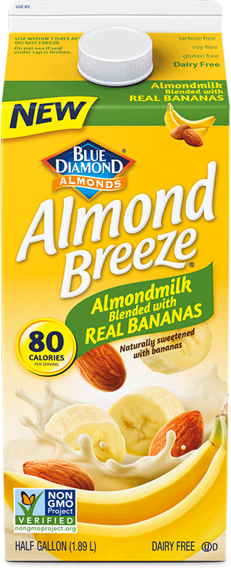 Blue Diamond Almond Breeze Logo - Blended with Real Bananas | Almondmilk Blends | Almond Breeze | Blue ...