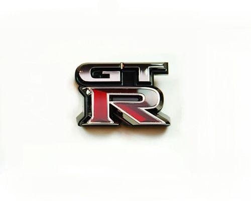 GTR Logo - N07 Rexpeed. Black Chrome GT R Trunk Logo Nissan R35 GT R