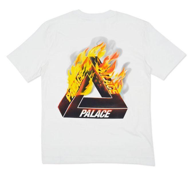Palace Clothing Logo - WTB Palace tri fire tee white size m