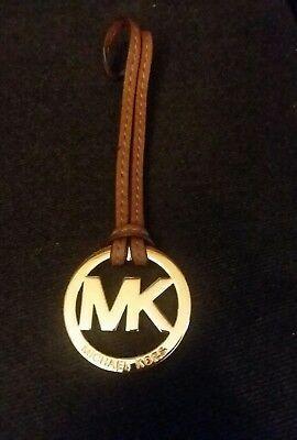 MK Gold Logo - MK MICHAEL KORS Logo Charm Fob Burgundy Leather Tassel Gold Key