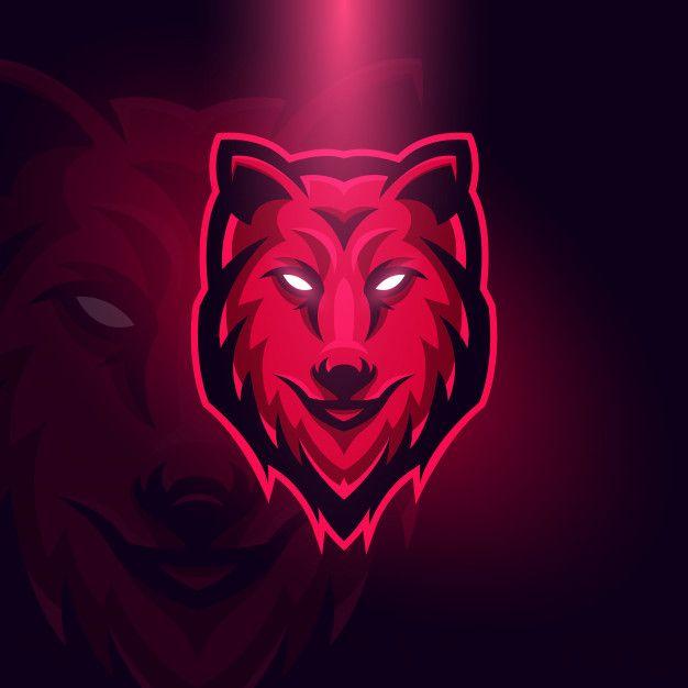 Red Wolf Logo - Red wolf esports logo concept template Vector