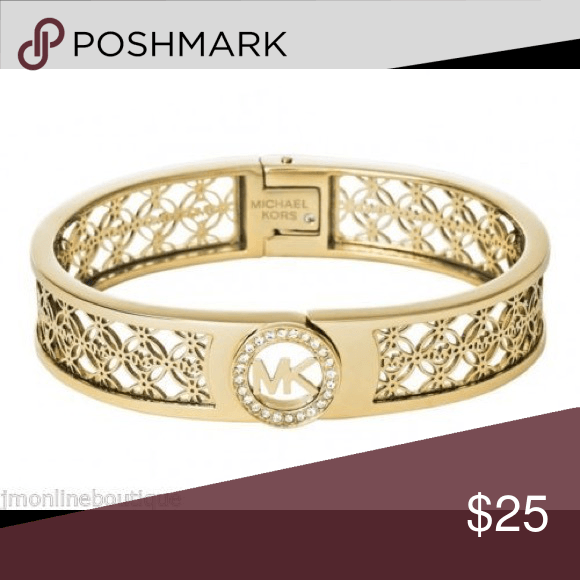 MK Gold Logo - Mk gold crystal bracelet. My Posh Picks. Bangle