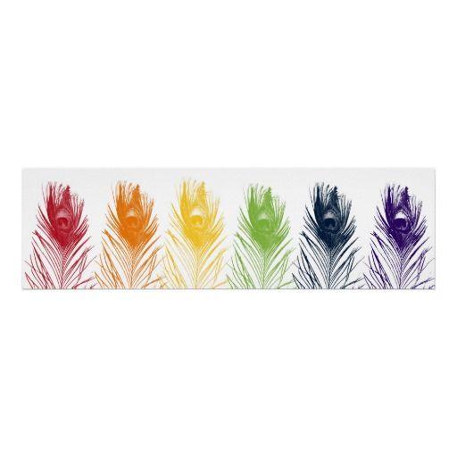 Rainbow Peacock Logo - Rainbow Peacock Feather Poster. Peacock feathers