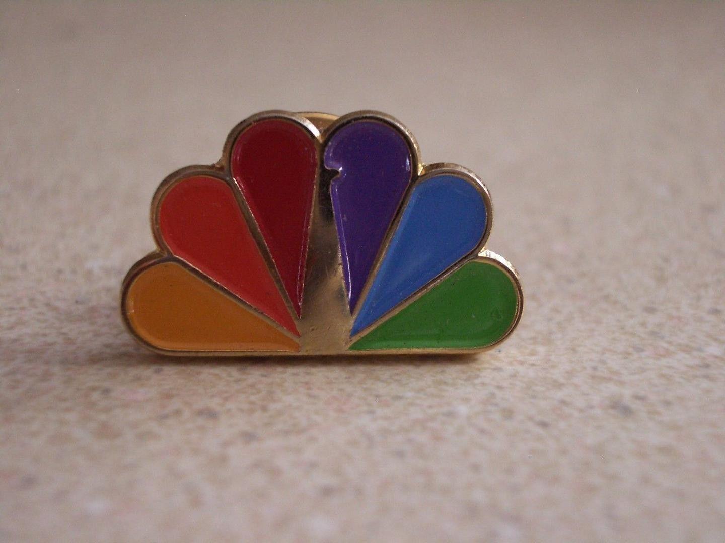 Rainbow Peacock Logo - Collectible NBC TV Studio Peacock Logo Rainbow Metal Tie Tack Pin
