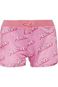 Moschino Barbie Logo - SS15 Moschino Couture Jeremy Scott Barbie Logo Satin Shorts Baby ...