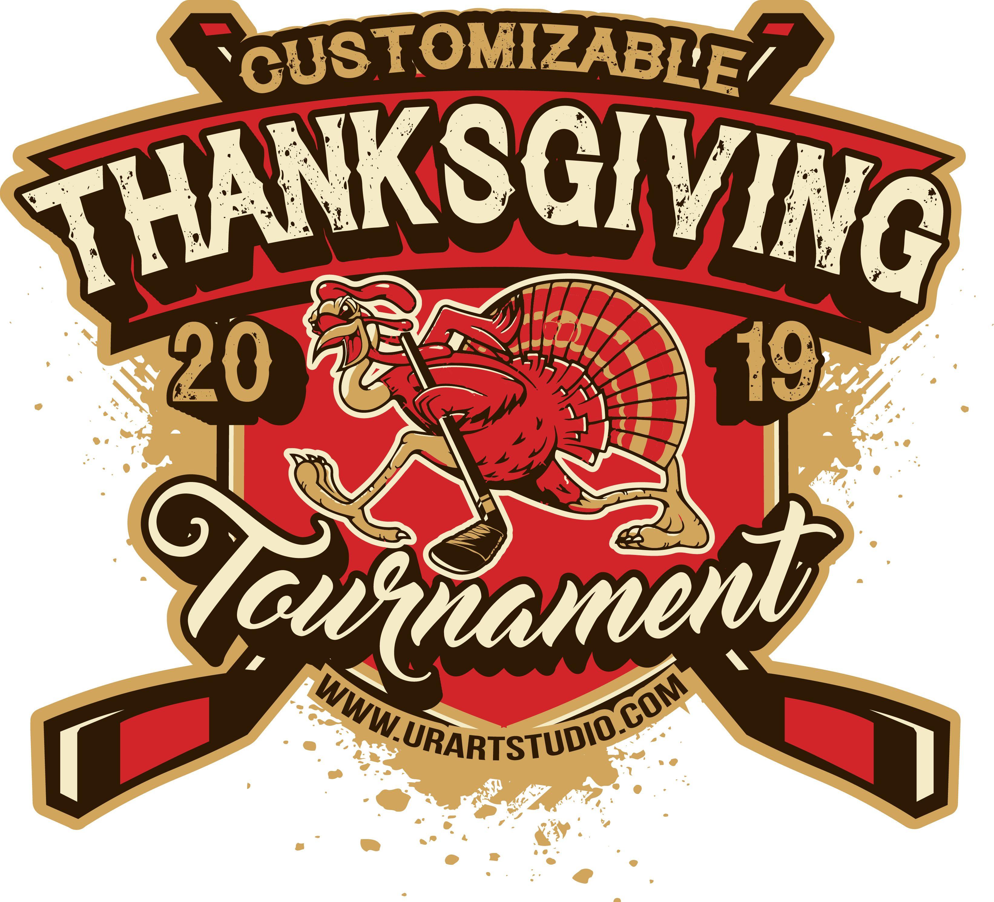 Thanksgiving Logo - THANKSGIVING HOCKEY TOURNAMENT customizable T-shirt vector logo ...