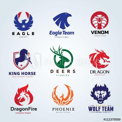 Snake Logo - Animal logo collection. Animal logo set. Eagle logo. Snake logo ...