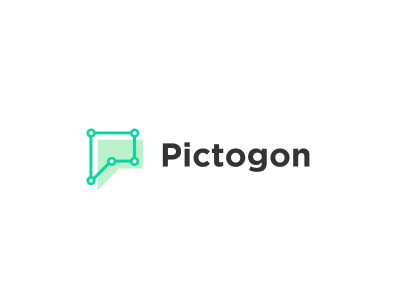 Polygon with a Blue P Logo - Pictogon logo