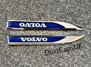 Volvo Car Logo - 2x VOLVO Car Logo Knife Fender Wing Emblem Badge Sticker Boot Chrome ...