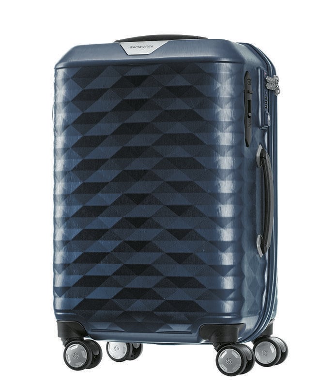 Polygon with a Blue P Logo - Samsonite - Polygon 55cm Small Carry On Spinner Suitcase - Blue