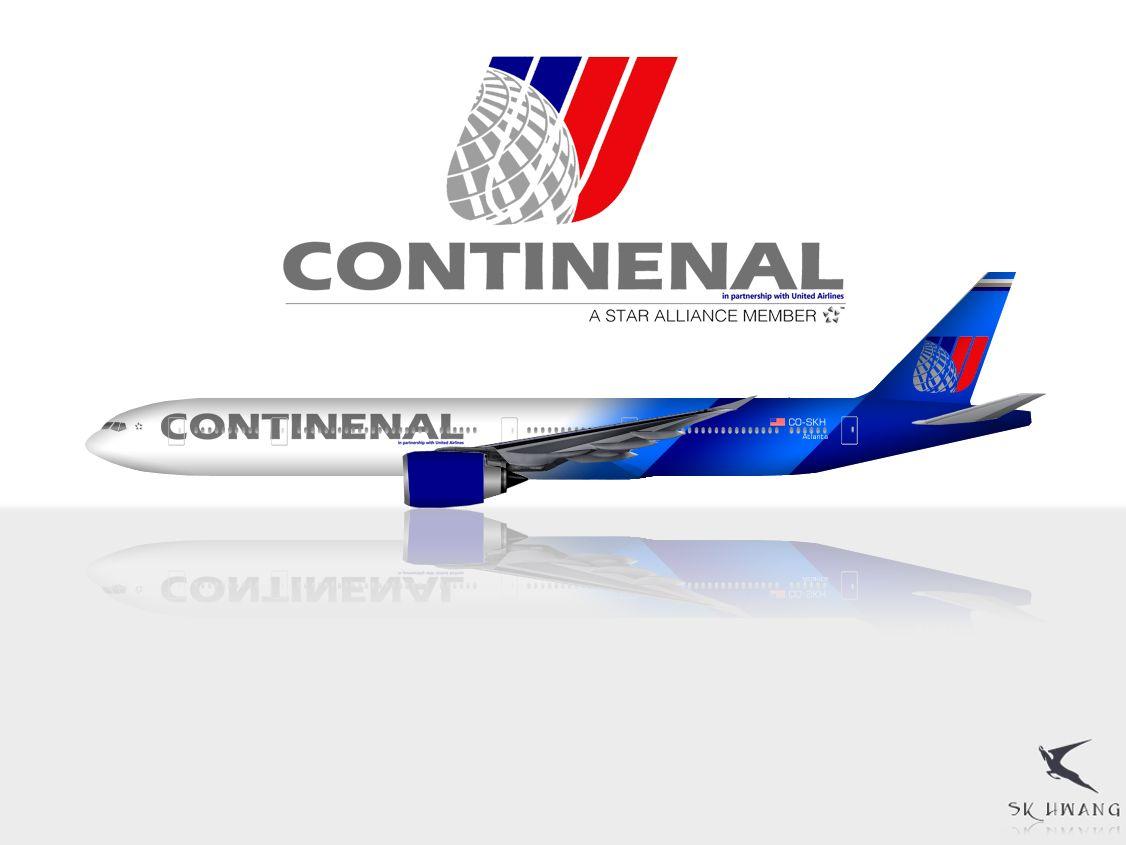 Continental Airlines Logo - Continental Airlines Boeing 777 300 Livery Aviation Design