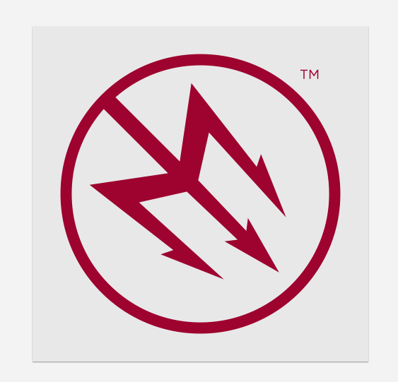 Red Trident Logo - Trident Sticker – Titans of Mavericks