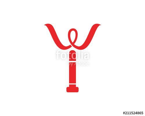 Red Trident Logo - Magic trident logo and symbols template vector