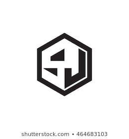 Hexagon Shaped Gold Auto Logo - Initial letters SJ negative space hexagon shape monogram logo. Sj