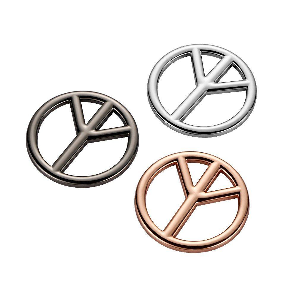 Hexagon Shaped Gold Auto Logo - 3D 3M Metal Anti war New Peace Sign Logo Symbol No War Motorcycle