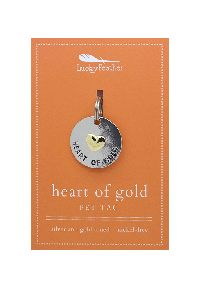 Lucky Feather Logo - Heart of Gold Pet Tag