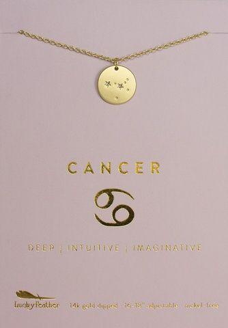 Lucky Feather Logo - Lucky Feather Necklace / Zodiac Cancer