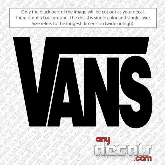 Black and White Vans Car Logo - Car Decals - Car Stickers | Vans Shoes Logo Car Decal | AnyDecals.com