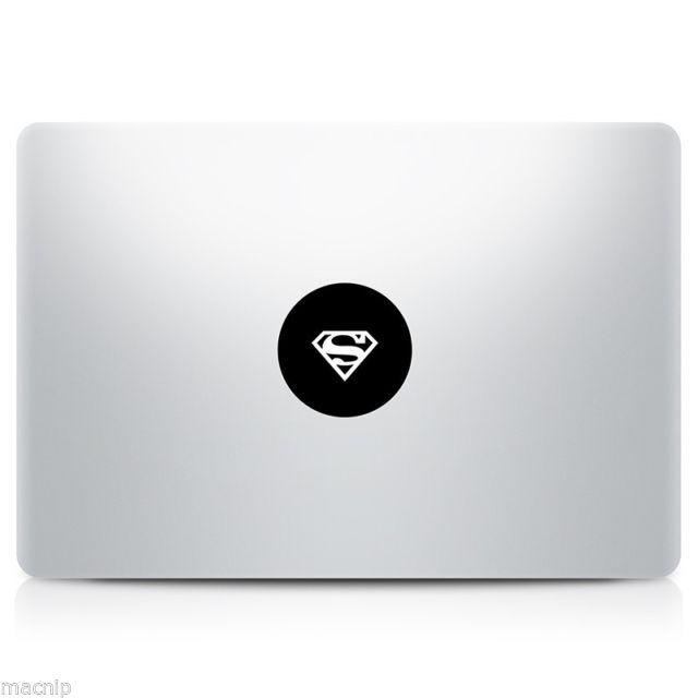 Mac Computer Logo - Superman Symbol Logo MacBook Sticker Laptop Decal Mac Pro Air Black