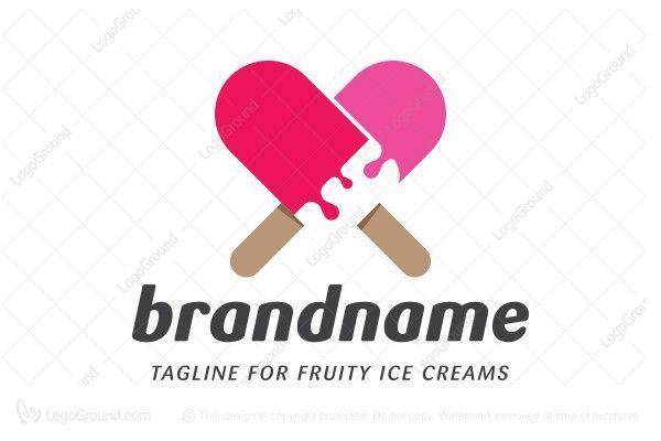 Heart Shaped Food and Drink Logo - Exclusive Logo Popsicle Love Hearts Logo. extra