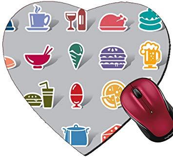 Heart Shaped Food and Drink Logo - Amazon.com : Liili Mousepad Heart Shaped Mouse Pads/Mat IMAGE ID ...