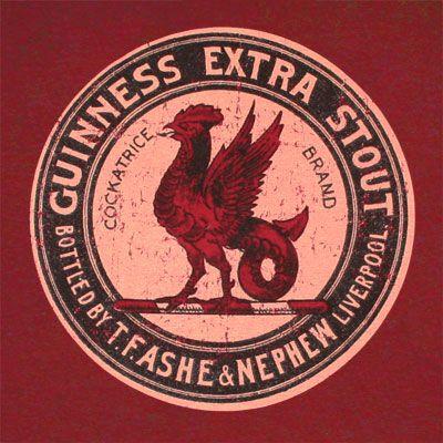 Old Guinness Logo - Guinness Vintage Logo Dark Red Graphic T-Shirt