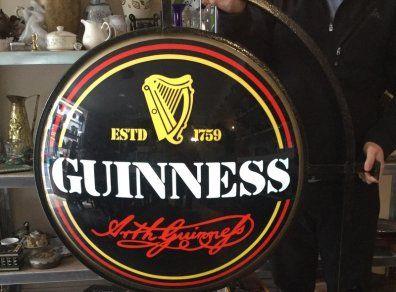 Old Guinness Logo - Vintage Guinness Light Sign Pub Outdoor Advertising