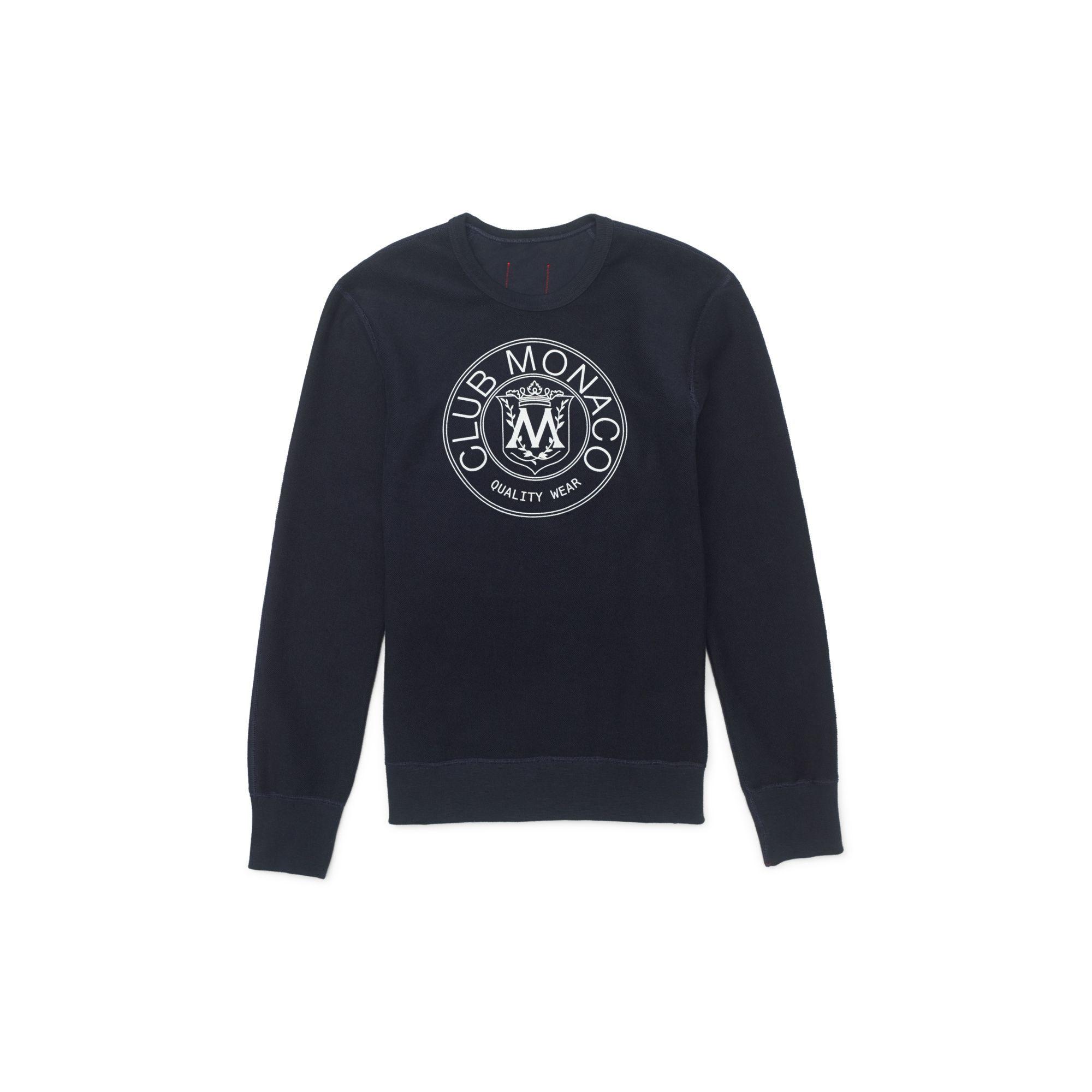 Club Monaco Logo - Lyst - Club Monaco Reigning Champ Logo Crew in Blue for Men