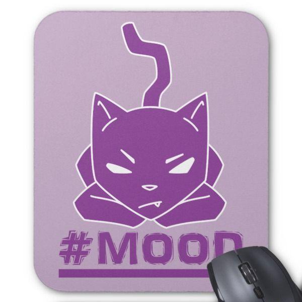 Purple Cat Logo - MOOD Cat Purple Mouse Pad Custom office supplies #business #logo