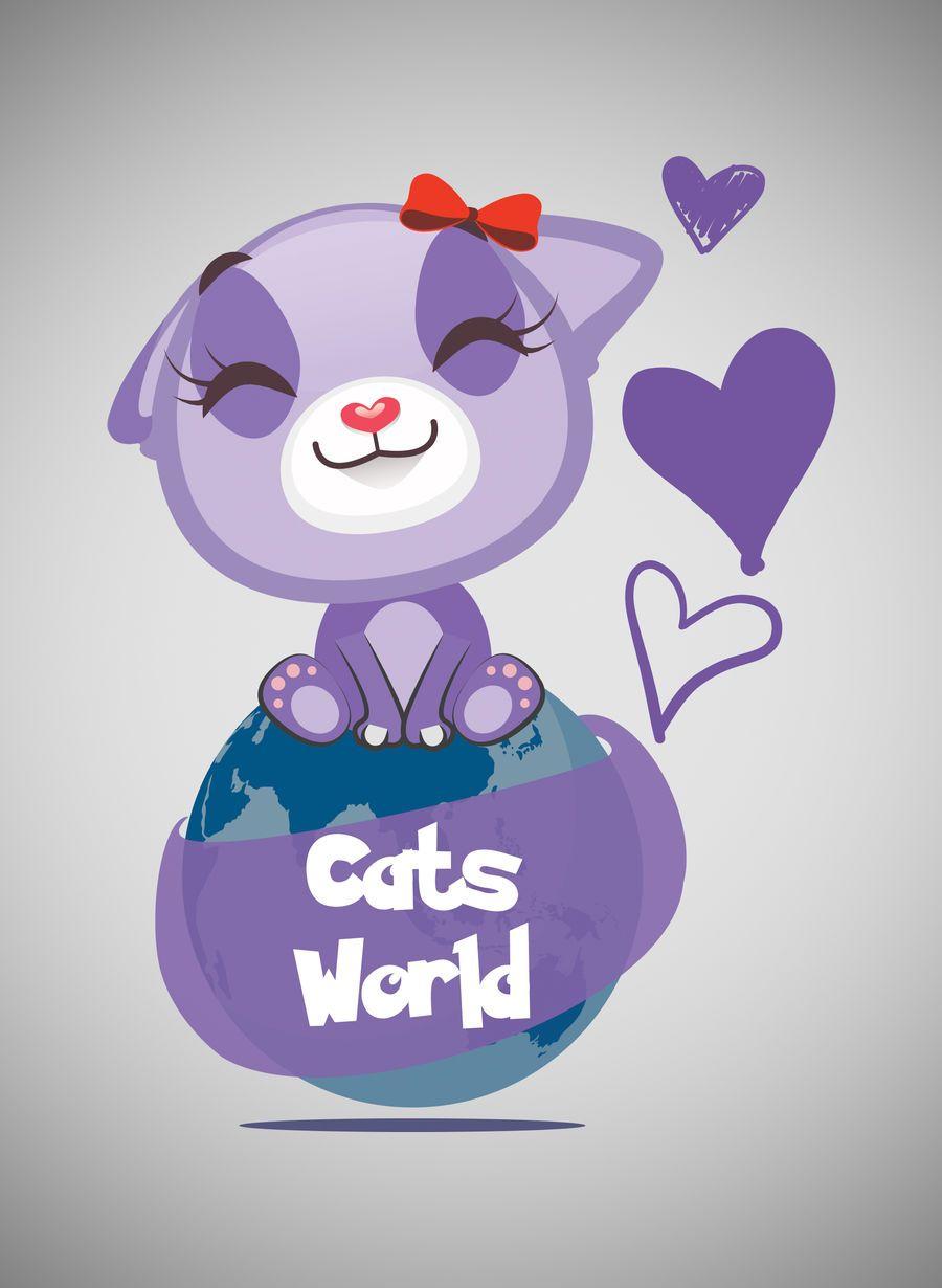 Purple Cat Logo - Entry by Mohamedsaa3D for Design cat Logo