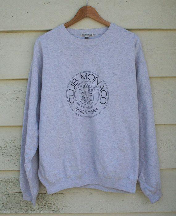 Club Monaco Logo - Vtg 80's 90's // club monaco logo sweatshirt // heather grey cotton ...